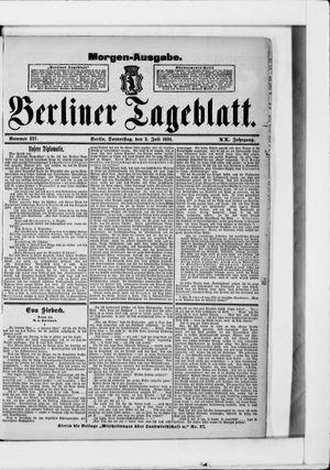 Berliner Tageblatt und Handels-Zeitung on Jul 2, 1891