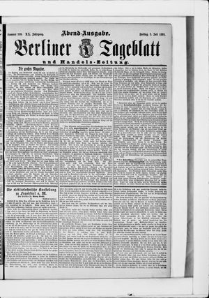 Berliner Tageblatt und Handels-Zeitung vom 03.07.1891