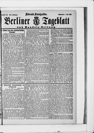 Berliner Tageblatt und Handels-Zeitung vom 04.07.1891