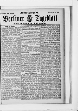 Berliner Tageblatt und Handels-Zeitung vom 09.07.1891