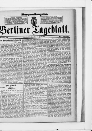Berliner Tageblatt und Handels-Zeitung vom 14.07.1891