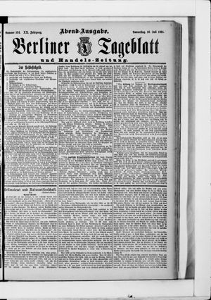 Berliner Tageblatt und Handels-Zeitung vom 16.07.1891