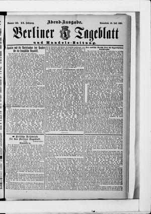 Berliner Tageblatt und Handels-Zeitung vom 18.07.1891