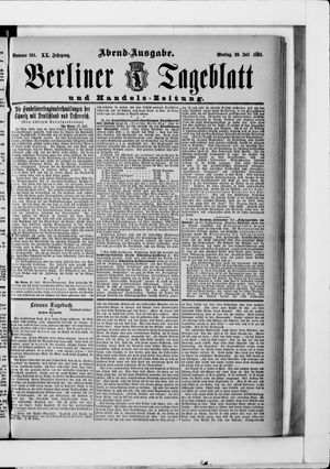 Berliner Tageblatt und Handels-Zeitung vom 20.07.1891