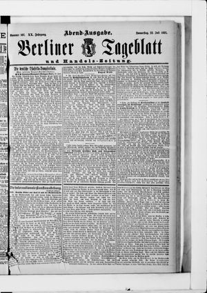 Berliner Tageblatt und Handels-Zeitung vom 23.07.1891