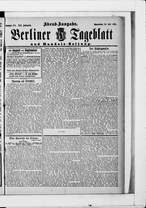 Berliner Tageblatt und Handels-Zeitung vom 25.07.1891