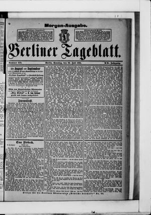 Berliner Tageblatt und Handels-Zeitung vom 26.07.1891
