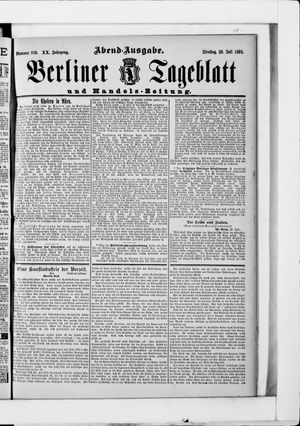 Berliner Tageblatt und Handels-Zeitung vom 28.07.1891