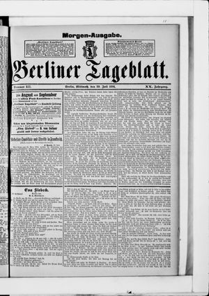 Berliner Tageblatt und Handels-Zeitung on Jul 29, 1891