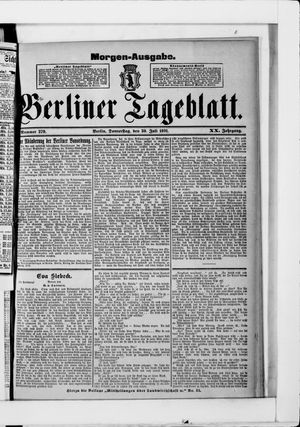 Berliner Tageblatt und Handels-Zeitung vom 30.07.1891