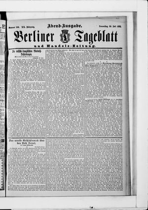 Berliner Tageblatt und Handels-Zeitung vom 30.07.1891