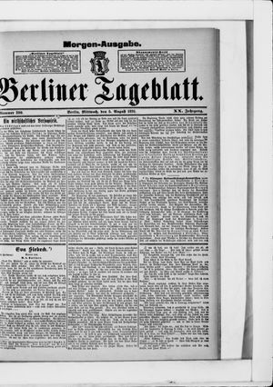 Berliner Tageblatt und Handels-Zeitung vom 05.08.1891