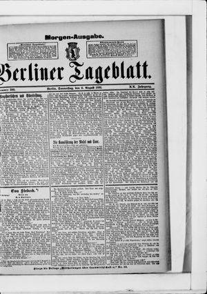 Berliner Tageblatt und Handels-Zeitung on Aug 6, 1891