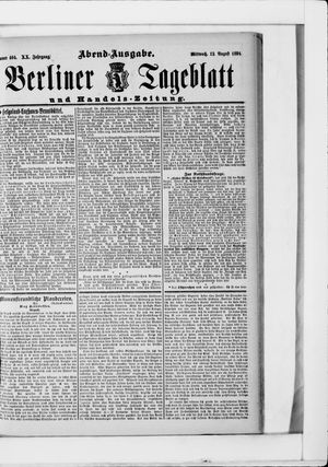 Berliner Tageblatt und Handels-Zeitung vom 12.08.1891