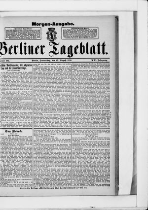 Berliner Tageblatt und Handels-Zeitung vom 13.08.1891