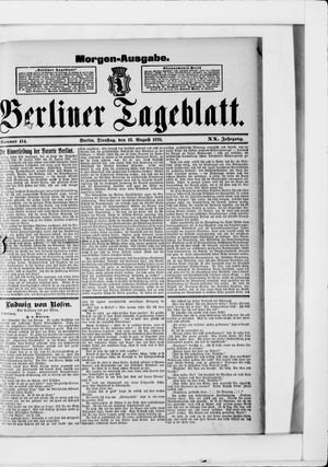 Berliner Tageblatt und Handels-Zeitung vom 18.08.1891