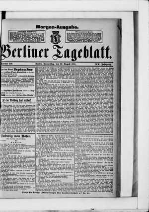 Berliner Tageblatt und Handels-Zeitung vom 20.08.1891