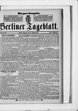 Berliner Tageblatt und Handels-Zeitung vom 21.08.1891