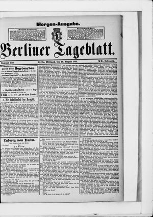 Berliner Tageblatt und Handels-Zeitung vom 26.08.1891