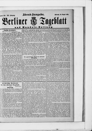 Berliner Tageblatt und Handels-Zeitung vom 26.08.1891