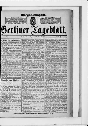 Berliner Tageblatt und Handels-Zeitung vom 27.08.1891