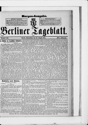 Berliner Tageblatt und Handels-Zeitung vom 29.08.1891