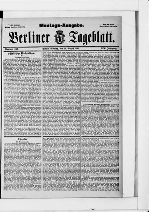 Berliner Tageblatt und Handels-Zeitung vom 31.08.1891