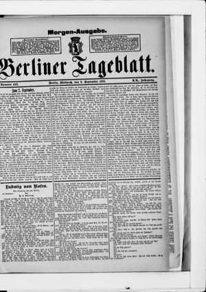 Berliner Tageblatt und Handels-Zeitung vom 02.09.1891