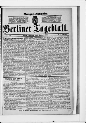 Berliner Tageblatt und Handels-Zeitung vom 03.09.1891