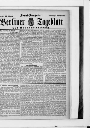 Berliner Tageblatt und Handels-Zeitung vom 03.09.1891