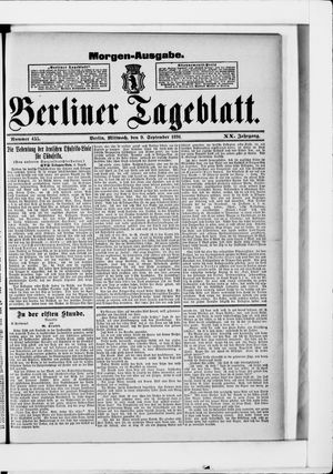 Berliner Tageblatt und Handels-Zeitung vom 09.09.1891