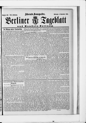 Berliner Tageblatt und Handels-Zeitung vom 09.09.1891