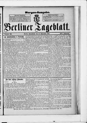 Berliner Tageblatt und Handels-Zeitung vom 12.09.1891