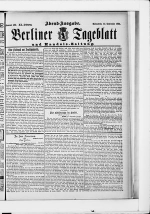 Berliner Tageblatt und Handels-Zeitung vom 12.09.1891