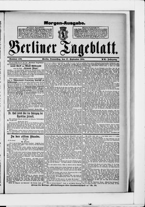 Berliner Tageblatt und Handels-Zeitung vom 17.09.1891