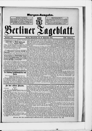 Berliner Tageblatt und Handels-Zeitung vom 19.09.1891