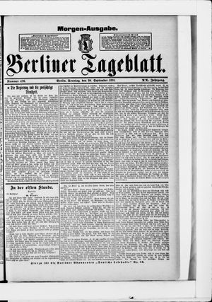 Berliner Tageblatt und Handels-Zeitung vom 20.09.1891