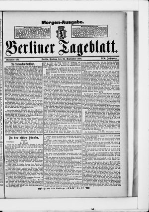 Berliner Tageblatt und Handels-Zeitung vom 25.09.1891