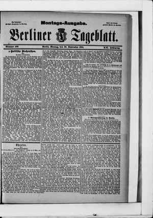 Berliner Tageblatt und Handels-Zeitung vom 28.09.1891