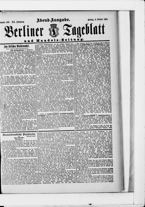 Berliner Tageblatt und Handels-Zeitung vom 02.10.1891