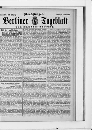 Berliner Tageblatt und Handels-Zeitung vom 06.10.1891