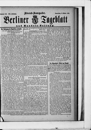 Berliner Tageblatt und Handels-Zeitung vom 08.10.1891