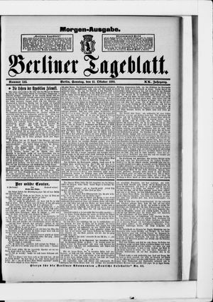 Berliner Tageblatt und Handels-Zeitung vom 11.10.1891