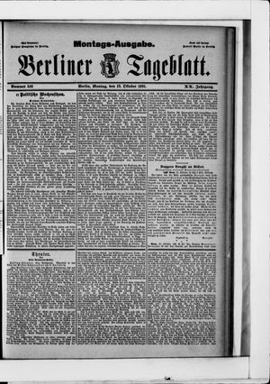 Berliner Tageblatt und Handels-Zeitung vom 12.10.1891