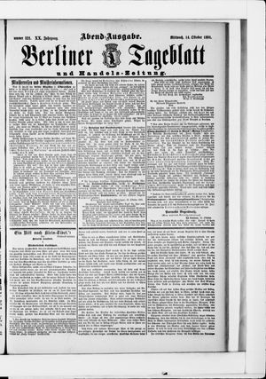 Berliner Tageblatt und Handels-Zeitung vom 14.10.1891