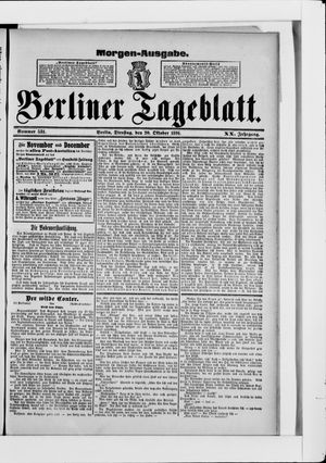 Berliner Tageblatt und Handels-Zeitung vom 20.10.1891