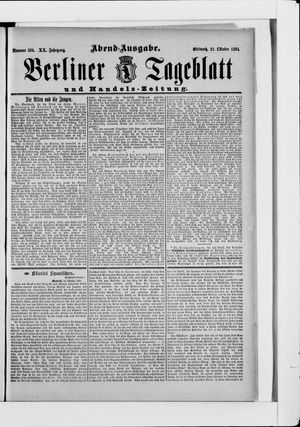 Berliner Tageblatt und Handels-Zeitung on Oct 21, 1891