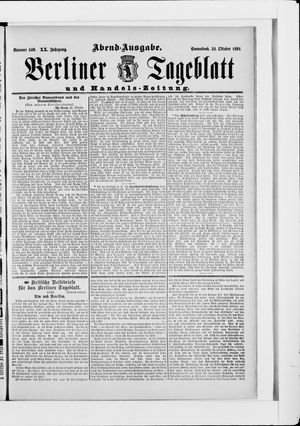 Berliner Tageblatt und Handels-Zeitung vom 24.10.1891
