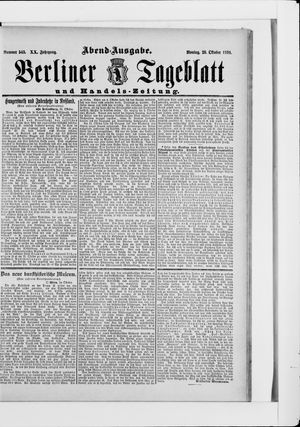 Berliner Tageblatt und Handels-Zeitung vom 26.10.1891