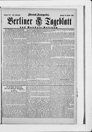 Berliner Tageblatt und Handels-Zeitung vom 30.10.1891